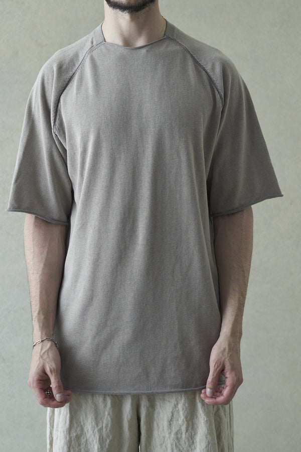 DEVOA 24 spring and summer woven cotton half-sleeved T-shirt SKC-TCS1 light gray
